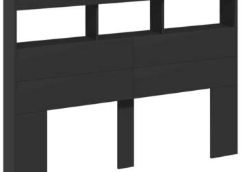 Zagłówek z półkami i oświetleniem LED czarny 140x17x102 cm WM-839197