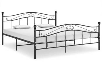 Łóżko Metalowe Czarne Rama Łóżka Ze Stelażem 200 x 200 cm WM-325006