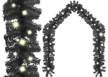 vidaXL Girlanda świąteczna z lampkami LED, 20 m, czarna(SKU:329191)