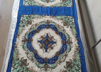 Turkusowo - zielono - kremowa chusta apaszka bandamka