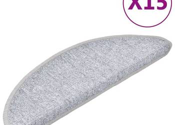 vidaXL Nakładki na schody, 15 szt., 56 x 17 x 3 cm, jasnoszare（SKU:133879）