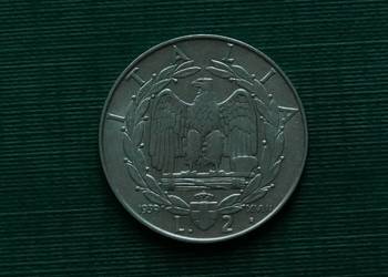 WŁOCHY - 2 liry (1939r) Niemagnetyczna 1939 - XVIII