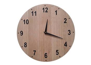 Zegar ścienny drewniany Dębowy 30cm naturalny - prezent - zegar dębowy