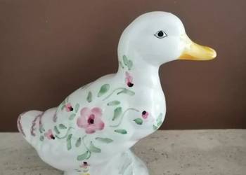 Kaczka z porcelitu  malowana śliczna duża