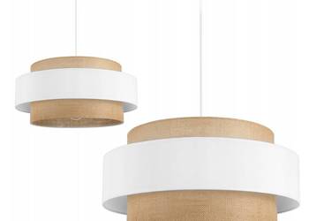 LAMPA WISZĄCA SUFITOWA ŻYRANDOL ABAŻUR NOWOCZESNA BOHO JUTA LOFT LED