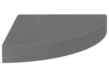 Narożna półka ścienna wysoki połysk szara 25x25x38 cm MDF WM-323892