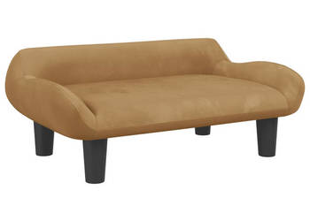 Sofa dla dzieci brązowa 70x40x24 cm aksamit WM-3196354