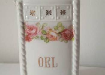 Stary porcelanowy dzbanek do oleju -sygnatuta