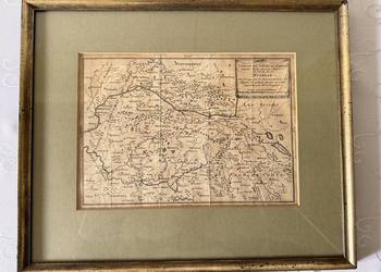 Antyczna Mapa Renu 1753 – Starodruk XVIII Wiek Oryginalny Miedzioryt
