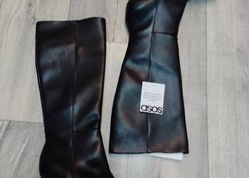 (40) ASOS Design/ Czarne Kozaki Szpilki wieczorowe z Londynu, NOWE