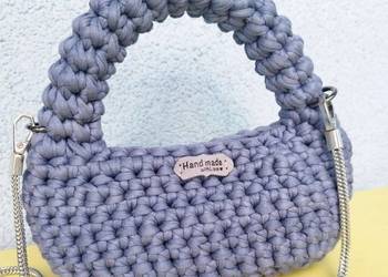 Torebka koszykowa crochet na łańcuszku, ręcznie robiona