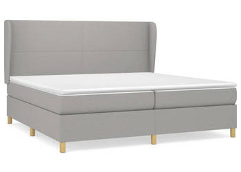Łóżko kontynentalne z materacem jasnoszare tkanina 200x200 cm WM-3128389