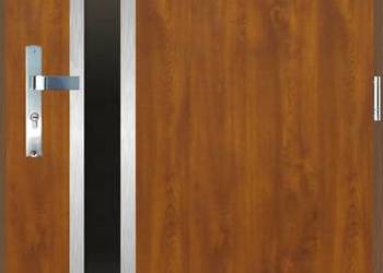 Drzwi wejściowe do domu GI-43 INOX Złoty Dąb 90 Prawe na zewnątrz 68 Ud=1,3