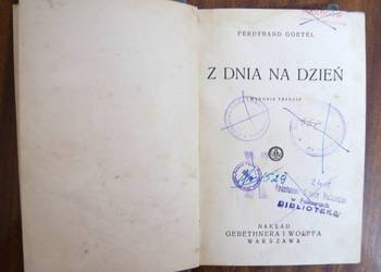 Ferdynand Goetel - Z dnia na dzień - 1931