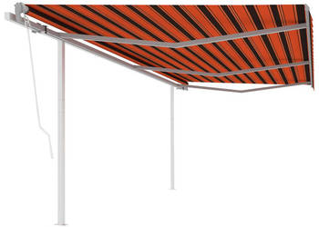 Automatycznie zwijana markiza z słupkami 6x3 m pomarańcz-brąz WM-3070010