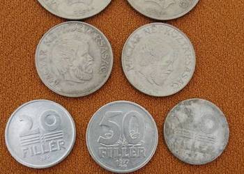 Moneta,monety węgierskie 10,20,50 filler,5,20 forint Węgry.