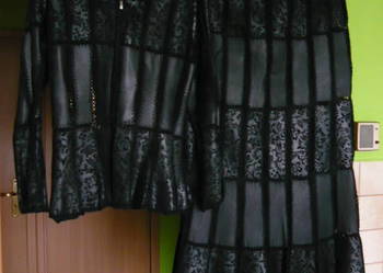 komplet skórzany spódnica + bluzka