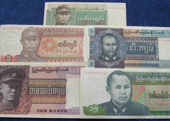 BURMA / BIRMA Kolekcjonerskie Banknoty Zestaw - 5 sztuk UNC