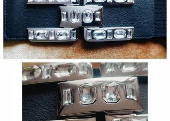 Pasek Damski-GUMA OZDOBNA BIŻUTERIA /cekiny /kamienie