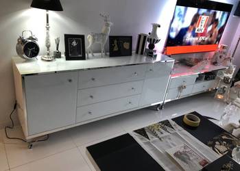 Komoda lustrzana, biała, srebrna, glamour !!!