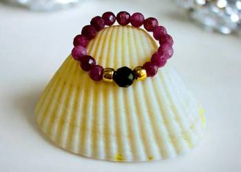 Pierścionek Rubin i Turmalin