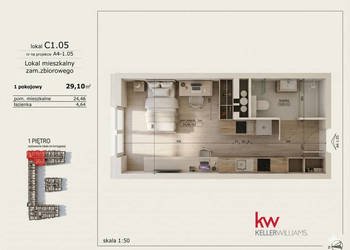 Mieszkanie Poznań Naramowicka 29.1m2 1-pokojowe