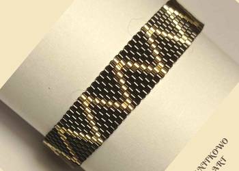 BRANSOLETKA KORALIKOWA - CZARNA W ZYGZAK BRANSOLETKA KORALIKOWA - CZARNA W ZYGZAK