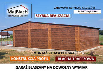 Garaż DREWNOPODOBNY Złoty Dąb - Producent - Montaż Gratis  -Maj-BlacH