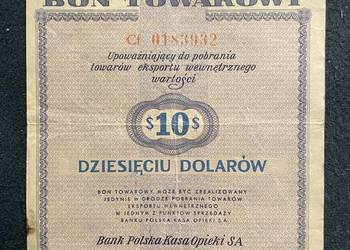 Bon Pewex 10 dolarowy z PRL 1960 rok