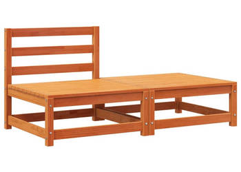 Sofa ogrodowa bez podłokietników z podnóżkiem woskowy brąz WM-837960