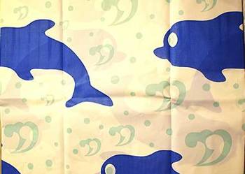 Zasłona prysznicowa ,, w delfiny '' - 180 x 180 cm