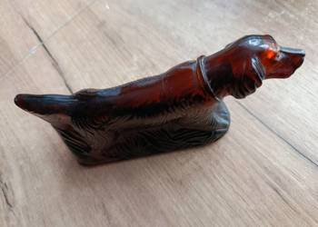 Szklana figurka pies Avon vintage prl po perfumach