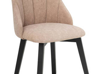 Krzesło tapicerowane do jadalni beżowe MUSZELKA