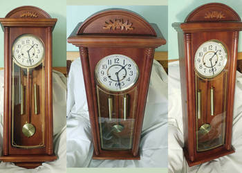 Zegar Adler retro mechaniczny nakręcany z wahadłem ścienny wiszący