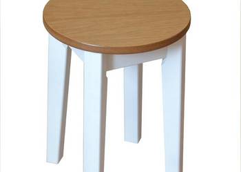 TABORET OKRĄGŁY 35 / 45 cm SIEDZISKO TWARDE DREWNIANY TABORETY