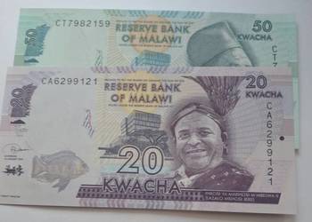 MALAWI-2 BANKNOTY-50 I 20 KWACHA ŁADNE,CAŁE