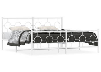 Łóżko Metalowe Białe Rama Łóżka Ze Stelażem Biała 180x200 cm WM-376297