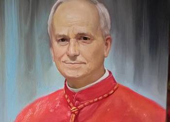 Obraz Portret papieża Leona XIV olej na płótnie