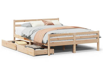 Rama łóżka bez materaca lite drewno sosnowe 140x190 cm WM-3301602
