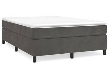 vidaXL Łóżko kontynentalne z materacem, ciemnoszare, 140x200cm (SKU:3144682
