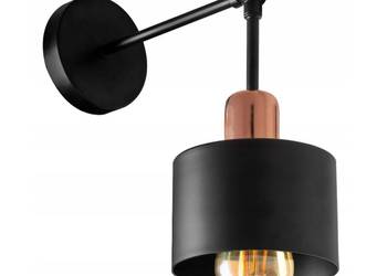 LAMPA ŚCIENNA KINKIET nowoczesny E27 Czarna mat/ złota  Nowa