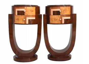 Stoliki Nocne Art Deco - Szafki Szafy Nakastliki Gięte Drewno - Czeczot