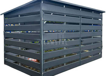 Wiata śmietnikowa 4x2m Antracyt - furtka TS1139