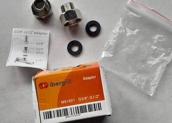 Ibergrif zestaw 2 złączki redukcyjne 1/2 na 3/8 uszczelka nowe outlet