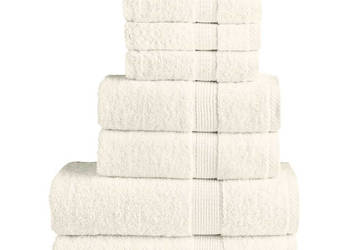 8-częściowy zestaw ręczników premium SOLUND kremowy 600 g/cm² WM-137550