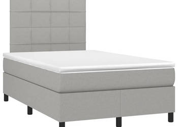 Łóżko kontynentalne z materacem jasnoszare tkanina 120x200 cm WM-3134861