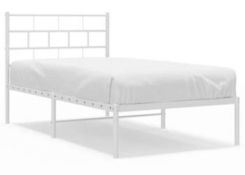Łóżko Metalowe Białe Rama Łóżka Ze Stelażem Biała 90x200 cm WM-355701