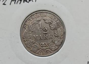 1/2 Marki Prusy 1915 r. - men. "D"
