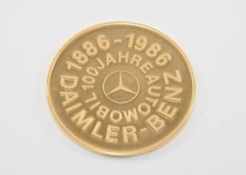 Złota moneta na 100 lecie firmy Mercedes 1 z 3 wydanych na świat.