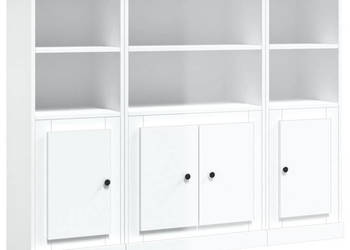 Wysokie szafki 3 szt. białe z połyskiem WM-3185305